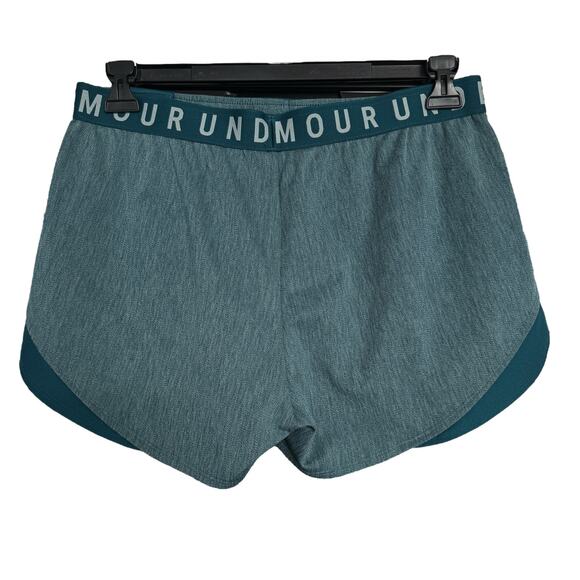 Under Armour Large Play Up 3.0 Twist Shorts Loose Fit Pockets Stretch Teal Women - Picture 3 of 5